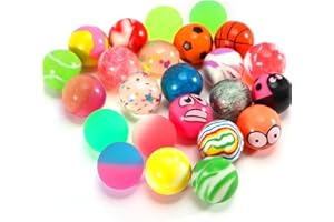 PIXIPALS 15pcs Mixed Colour Jet Bouncy Balls - Colourful Rubber Balls for Kids Prizes, Pinata Filler, Birthday Party Bag Fillers (25MM)