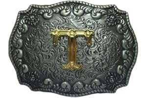 COOLLA Belt Buckle for Men- Initial Letters ABCDEFG to Z Western Rodeo Texas Cowboy Large Belt Buckles
