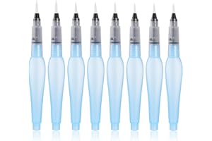 BOHUIZ 8Pcs Watercolor Brush Pens, Refillable Water Brush Pens Premium Leakproof Watercolor Pen for Watercolour Painting Artists Calligraphy Gouache