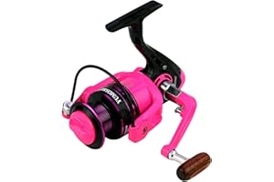GaiRen Fishing Spinning Reel Gear Ratio 5.2:1 Lightweight Left/Right Hand Interchangeable Ultra Smooth Powerful 2000, 3000, 4000, 5000, 6000, 7000 Series Pink