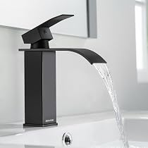 Airuida Waschtisch-Armatur In Matt-Schwarz – Moderner Wasserfall-Auslauf Mit Einhand-Bedienung