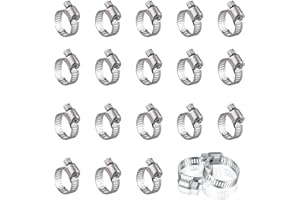RHQFDM 20 Pezzi Fascette Stringitubo Regolabile 16-25mm Fascetta Stringitubo Fascette in Acciaio Inox Fascette per Tubi Regolabili Fissaggio per Tubi Del Gas Tubi Dell'acqua Tubi Dell'automobile