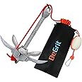 BeGrit Kayak Anchor 3.3 lb Small Boat Anchor Kit Folding Grapnel Anchor Carbon Steel for Canoe Jet Ski SUP anchor with 32.8 ft ø 6 mm Anchor Line Carrying Bag(Silver)