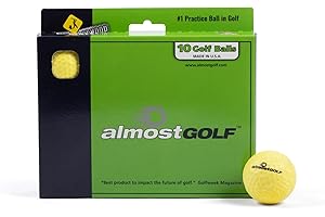 ALMOSTGOLF Point3 Limited Flight Practice Golf Balls – Realistic Spin, Trajectory, & Accuracy Foam Training Balls Pack of 10