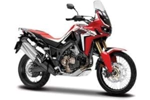 TOBAR Maisto M34007-16910 Moto Honda African Twin Moto moulée sous Pression à l'échelle 1:18, Rouge, Coleurs Assorties