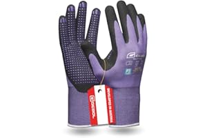 Gebol Multi Flex Lady Women's Work Gloves, Nitrile-Coated Gardening Gloves with Nubs for Extra Grip, Breathable, Dermatologically Tested, Size M (Size 8), Purple, 1 Pair