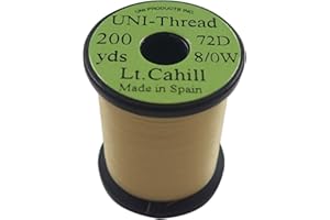 TIEMCO Uni 1 x Fil de montage - JAUNE CLAIR - 200 yards (182m) - Taille au choix