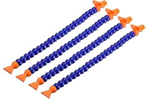 QUARKZMAN 1/4" Filettatura Flessibile Acqua Olio Refrigerante Tubo 30mm Plastica Regolabile Piatto Ugello Raffreddamento Tubo con Interruttore per Tornio CNC Acqua Sistema Raffreddamento 4pz