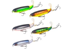 Nuguri Whopper Plopper Leurre Artificielle Appâts Pêche Poissons Leurre Truite Kit de Pêche au Leurre à Décélération Lente pour Truite, Brochet, Perche et Plus