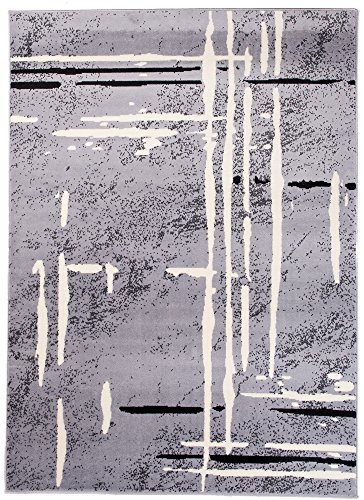 Designer Teppich Modern – Muster Abstraktion Streifen Meliert in Grau – Top Wohnzimmer Design – Viele Größen Neuheit 160 x 220 cm - 2