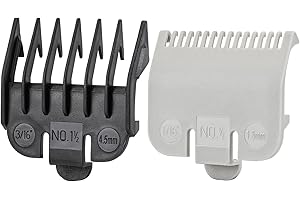 DNSHAN 2 Pack Hair Clipper Guards, Professional Clipper Guards Cutting Guides for Wahl 0.5 1.5, Hair Trimmer Combs Salon Home Replacement Clipper Accessories with Cutting Clips 1/2” & 1/2” (1.5 & 4.5 mm)