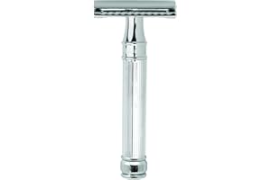 Edwin Jagger Chrome-Plated Lined Handle Double-Edge Safety Razor
