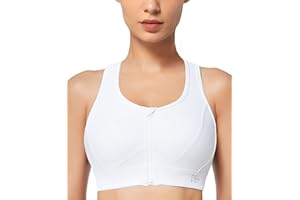 Yvette Sujetador Deportivo con Soporte Fuerte, Cierre Frontal, Malla de Gran tamaño, Espalda de Corredor para Correr, Trotar, Montar