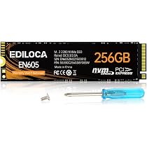 Ediloca 256GB NVMe M.2 SSD PCIe Gen 3x4, Up to 1400MB/s Read, M.2