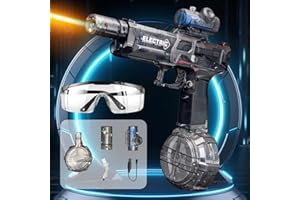 RuiDay 500ml Electric Water Gun with LED Lights - Rechargeable Automatic Water Pistol for Adults & Kids, 26ft Range Summer Pool Beach Outdoor Toys