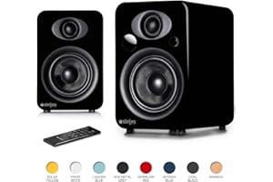 STELJES AUDIO Steljes NS3 Powered Loud Speakers Stereo System Subwoofer British Design Compatible with iPhone through Bluetooth wirelessly (Coal Black) ¡­