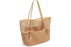 Wybtbm Borsa da Spiaggia Grande, Donna Borsa Mare Borsa Tote in Rete Pieghevole Borse a Tracolla per Viaggio Vacanze Shopping Bag per Nuotare e Piscina e Deposito Giocattoli Bambini da Sabbia e Acqua