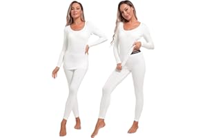 INNERSY Sous Vetement Thermique Femme Légers Ensemble Haut Manches Longues et Pantalon Hiver/Automne
