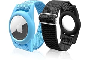 THINGSBAG AirTag Bracelet pour Enfants, 2 Pack Air Tag Porte-Bracelet Compatible avec Apple Item Finder, Réglable Anti-Perte iTag GPS Bracelet-Montre en Silicone Housse de Protection pour Enfants/Tout-Petits