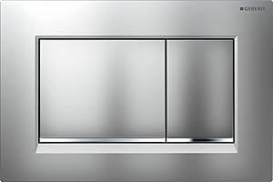 Geberit 115.883.JQ.1 Pulsador Sigma30, Doble Descarga: Lacado Mate, Revestimiento Fácil de Limpiar, Cromado Brillante, Cromo, 24.6 x 16.4 x 1.2 cm