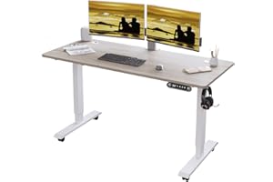 IvyIvy elektryczne biurko z regulacją wysokości, biurko do siedzenia i stania z 4 funkcjami pamięci, blat stołu (dąb, 60 x 120 cm)