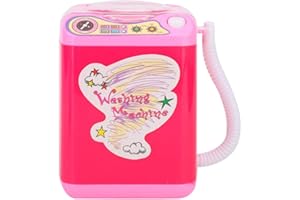 DXQ Lavadora de esponja de maquillaje, lavadora de cepillo eléctrico Mini limpiador de cepillo de maquillaje eléctrico, para limpiar pinceles de maquillaje niñas damas(rose Red)