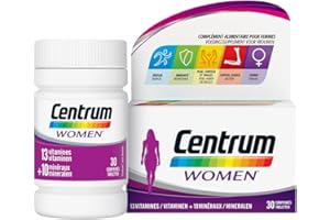 Centrum Women – Multi Vitamines et Minéraux – 13 vitamines et 11 minéraux – Complément alimentaire pour femme – Flacon / 30 comprimés