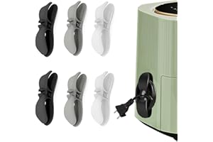 JOYSKY Uchwyty do nawijania kabli od urządzeń, organizatory kabli kuchennych, do kabla sieciowego, samoprzylepne uchwyty na kable, organizery na kable do urządzeń kuchennych, szary/czarny/biały, 6 sztuk