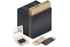 Wukong 20×10×1mm Calamite Potenti Magneti Neodimio, 30 Pezzi Calamite Piccole Magnete Adesivo, Fogli Magnetici Adesivi per Calamite, Nero Calamita Frigo per Ufficio e Bacheca Magnetica in Vetro