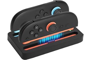 BAOMAEYEA Stacja ładująca do kontrolerów Nintndos Switch 2 Joy Con, mini ładowarka kontrolera Switch 2 z 2-portową kompaktową stacją ładującą, szybkie ładowanie do Switch2 Joycons z kablem ładującym typu C