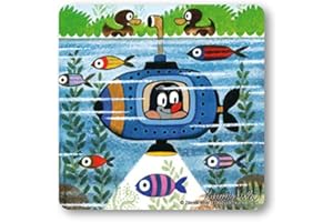 ‎LOGOSHIRT Logoshirt® Krtek I Der kleine Maulwurf | U-Boot I Untersetzer | Kork | 10x10cm | langlebiger Druck | Lizenziertes Originaldesign