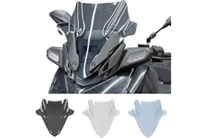 TAZGANTAX Motorcycle Windshield Windscreen Front Fairing Double Bubble Wind Shield Screen Deflector Compatible with Ya-maha X-MAX 125 250 300 XMAX 125 XMAX 250 XMAX 300 2023 2024 Wind Deflector (Black Smoke)