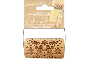 SCRAPCOOKING SCRAP COOKING - Mini rouleau bois "Bonhomme pain d'épices" - Décos Empreintes Gravées en Relief - Moule Décoration Biscuits, Sablés, Cookies - 5305