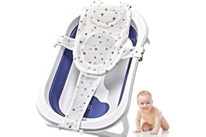 ZENQARI Ajustable Red de Soporte para Bañera, Cojín de baño para bebé, Red de Baño para Bebés, Cojín de Baño Recién Nacido, Red Antideslizante para Recién Nacidos, Asiento Hamaca Bañera Bebé para 0-36 meses