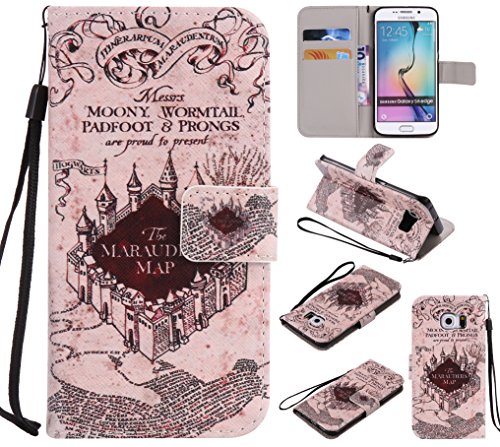 Feeltech Samsung Galaxy S6 Edge Hülle PU-Leder und Brieftasche Bunte Muster Fall mit Magnetverschluss, Hybrid-Kickstand mit Stand-Funktion, schlagen Sie schützende weiche TPU Stoßstangenabdeckung und Kreditkartenhalter für Samsung Galaxy S6 Edge Handgelenk Bügel-Buch-Art-Geldbeutel-Tasche mit 2 In 1 Berühren Sie Stift – Schloss - 8