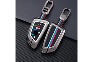 YAMLTEN Autoschlüssel Hülle BMW 1 Stück,X1 X2 X3 X5 X6 and 1 2 3 4 5 6 7Serie,Schlüsselhülle Cover für BMW 4 Tasten Zink Legierung mit schlüsselanhänger- Zink Schwarz
