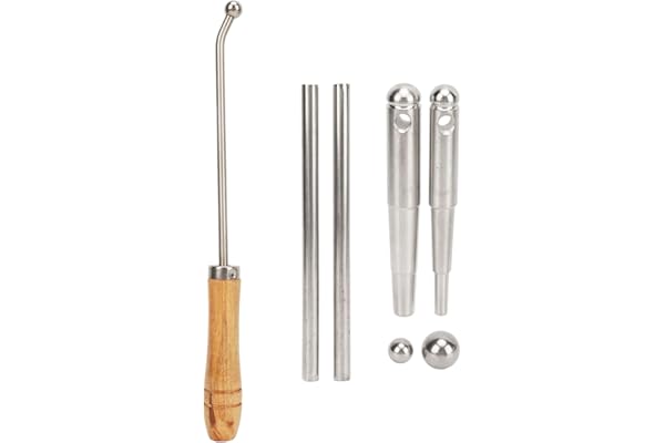 Outil de Réparation de Trompette, Tête Sphérique en Métal, Corne, Trombone, Outils D'entretien du Cou avec Manche en Bois, Accessoire D'instrument