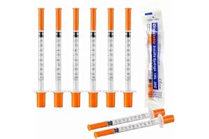 100 stycken 1 ml plastvalv 31 G x 6 mm, HOVCEH spruta med skala, individuellt förseglad, för vätskeseparation, laboratorieför