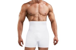 Bafully Boxer Homme Gaine Ventre Plat Amincissant Taille Haute Caleçons de Compression sous-vêtements sans Couture