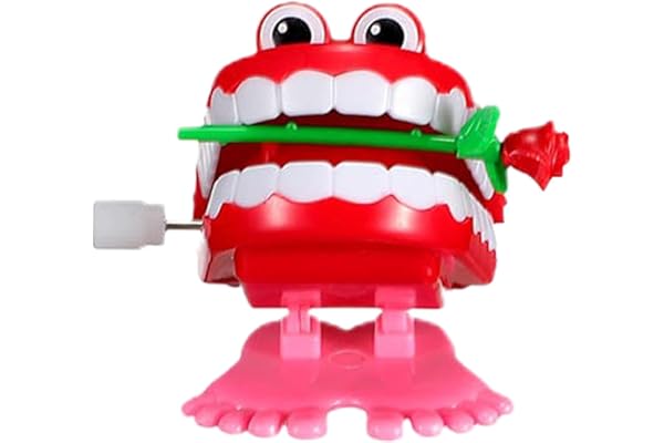 Générique Jouet À Remonter avec Dents Qui Claquent, Jouets À Dents de Marche avec Yeux, Jouet Drôle de Dents de Pie, Jouets À Remonter Les Dents, Pieds de Jouets Claquants, Fioritures, Dents