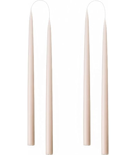 Spitzkerzen 30 Cm – 12 Stück, Wollweiß, Lange Brenndauer (10 Stunden), Für Altar & Dekoration