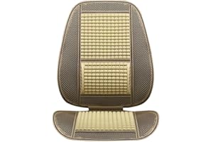 IMIKEYA Beaded Seat Cover Massaging Cool Cushion for Car Truck. Keeps The Back from Getting Sweaty While Driving. Makes Driving More Bearable and Less Painful On Long Trips - Beige
