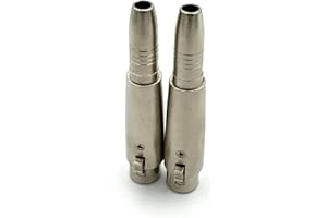 Qczhiwen 2 PCS 3 Pin XLR Female to 1/4" Female Adapter, TS/TRS Quarter Inch to XLR Jack Converter, Metal Construction for Microphone