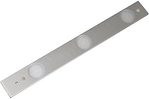 Elexity - Réglette plate LED 3x 6,2W - Capteur de mouvement - 50cm - Inox brosse