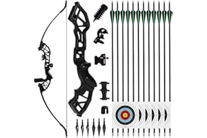 ‎NORTHSPOOR NorthSpoor 51" Archery Takedown Recurvebogen und Pfeil-Set für Erwachsene, 40lb Langbögen für die Jagd für Erwachsene und Anfänger mit 12 Pfeilen (Schwarz)