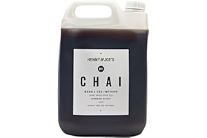 HENNY AND JOE'S Henny & Joe's Masala Chai Concentrate Syrup - Indian Blend of Spices for Tea & Latte | 100% Natural Ingredients - Vegan - Award-Winning | No Caffeine, Allergens, or Artificial Preservatives - 5L