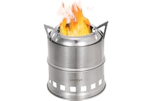 Lixada Stufa Portatile in acciaio inox a legna leggera per Cucinare all'aperto Picnic barbecue Camping