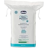 Chicco Baby Moments Quadrotti Morbido Cotone, Pulisce Delicatamente e Accarezza Morbidamente, Baby Skin, Bianco, 60 Pezzi, 0+