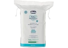 Chicco Baby Moments Quadrotti Morbido Cotone, Pulisce Delicatamente e Accarezza Morbidamente, Baby Skin, Bianco, 60 Pezzi, 0+