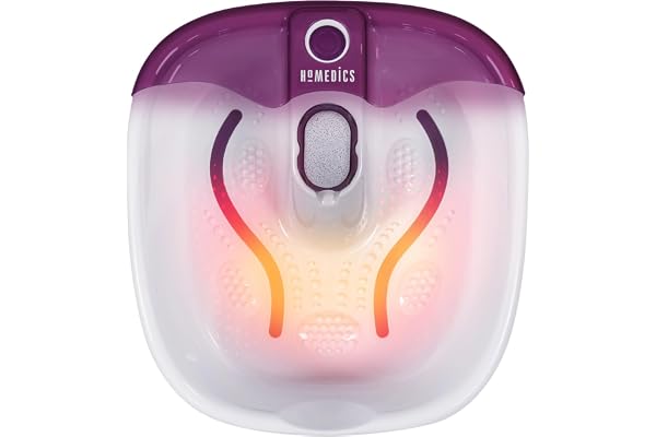 Homedics Spa Bain de Pied Massant Chauffant Balnéothérapie avec Bulles de Massage Relaxant Bassine Bain de Pied Jusqu’à la Pointure 47